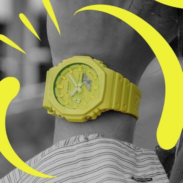 Unisex Watch Casio G-Shock GA-2100-9A9ER Yellow (Ø 44,5 mm) - Image 5